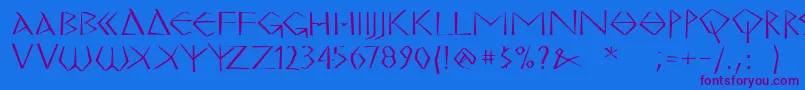 MkgrecoBold Font – Purple Fonts on Blue Background