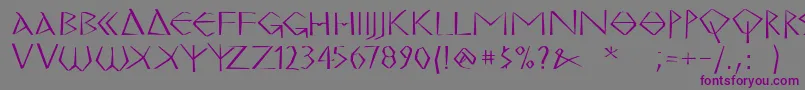 MkgrecoBold Font – Purple Fonts on Gray Background