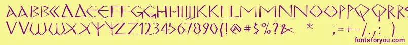 MkgrecoBold Font – Purple Fonts on Yellow Background