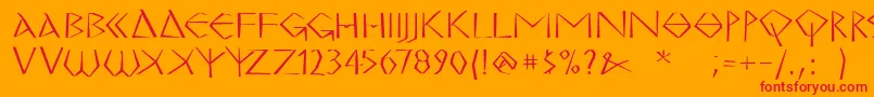 MkgrecoBold Font – Red Fonts on Orange Background