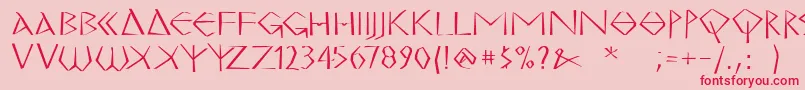 MkgrecoBold-Schriftart – Rote Schriften auf rosa Hintergrund