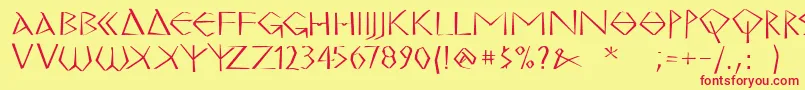 MkgrecoBold Font – Red Fonts on Yellow Background