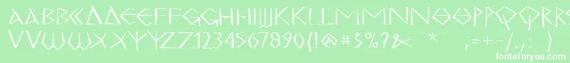 MkgrecoBold Font – White Fonts on Green Background