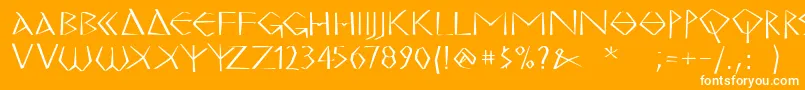 MkgrecoBold Font – White Fonts on Orange Background