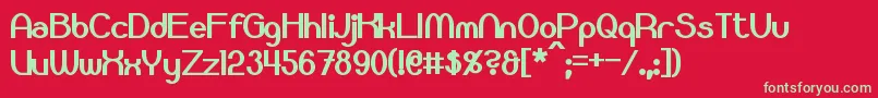 フォントBloomingworthBold – 赤い背景に緑の文字