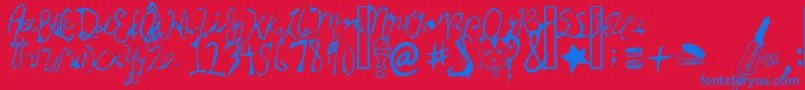 StarCat Font – Blue Fonts on Red Background