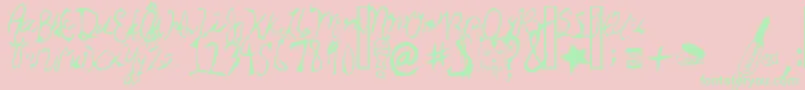 StarCat Font – Green Fonts on Pink Background