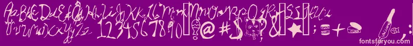 StarCat Font – Pink Fonts on Purple Background