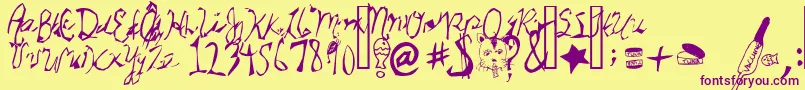 StarCat Font – Purple Fonts on Yellow Background