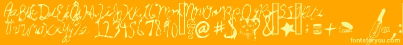Шрифт StarCat – жёлтые шрифты на оранжевом фоне