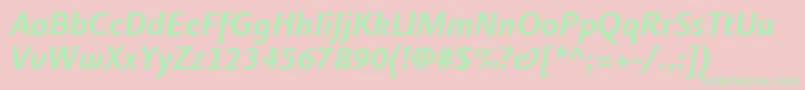 LinotypefinneganBolditalic Font – Green Fonts on Pink Background