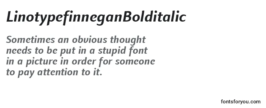 LinotypefinneganBolditalic Font