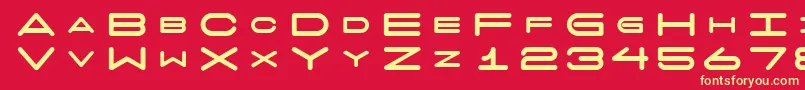 フォント7 Days Fat – 黄色の文字、赤い背景