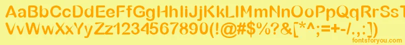 BubbleSharp Font – Orange Fonts on Yellow Background