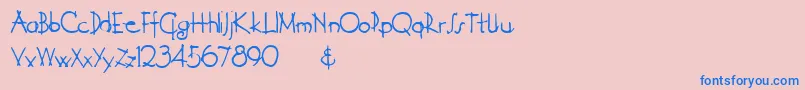 Derelict Font – Blue Fonts on Pink Background