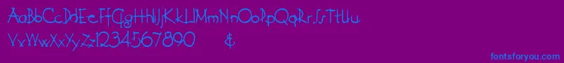Derelict Font – Blue Fonts on Purple Background