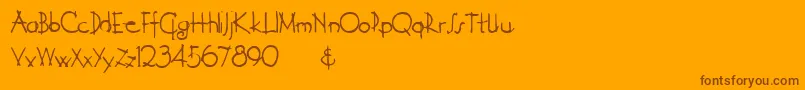 Derelict Font – Brown Fonts on Orange Background