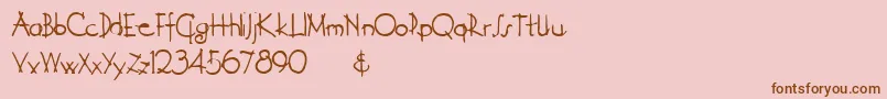 Derelict Font – Brown Fonts on Pink Background