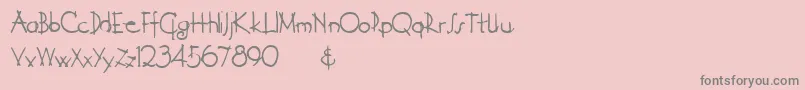 Derelict Font – Gray Fonts on Pink Background