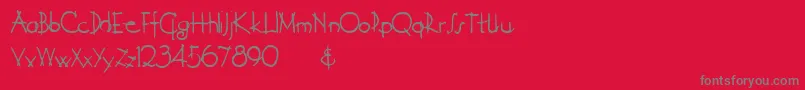 Derelict Font – Gray Fonts on Red Background