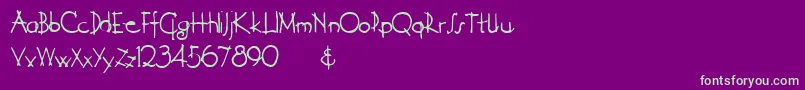 Derelict Font – Green Fonts on Purple Background