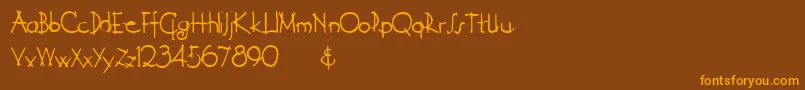 Derelict Font – Orange Fonts on Brown Background