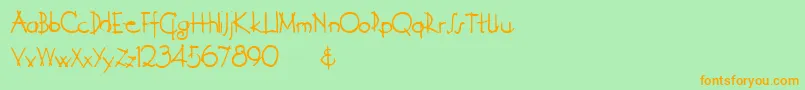 Derelict Font – Orange Fonts on Green Background