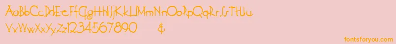 Derelict Font – Orange Fonts on Pink Background