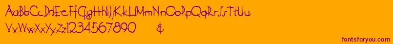 Derelict Font – Purple Fonts on Orange Background