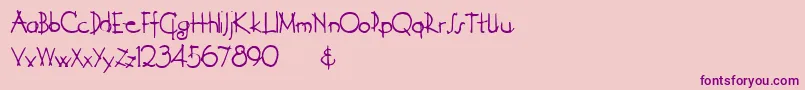 Derelict Font – Purple Fonts on Pink Background