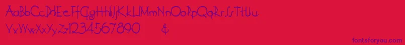 Derelict Font – Purple Fonts on Red Background