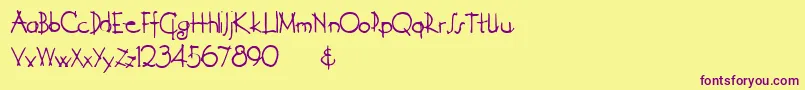 Derelict Font – Purple Fonts on Yellow Background
