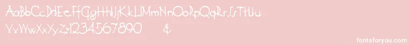 Derelict Font – White Fonts on Pink Background