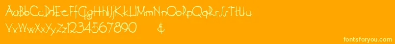 Derelict Font – Yellow Fonts on Orange Background