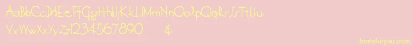 Derelict Font – Yellow Fonts on Pink Background