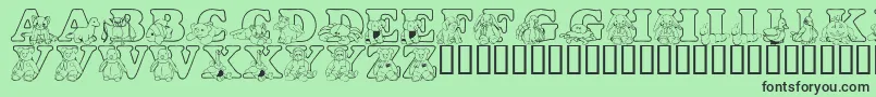 フォントLmsTyBuddies – 緑の背景に黒い文字