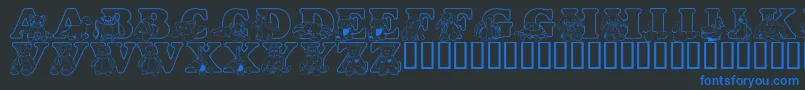 fuente LmsTyBuddies – Fuentes Azules Sobre Fondo Negro