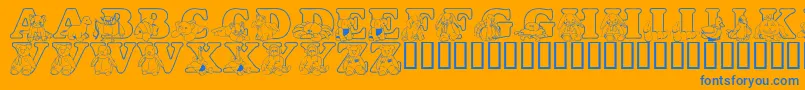 Police LmsTyBuddies – polices bleues sur fond orange