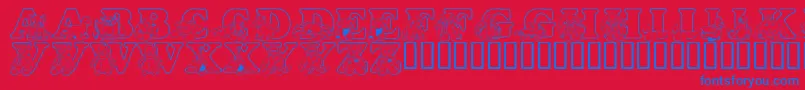 LmsTyBuddies Font – Blue Fonts on Red Background