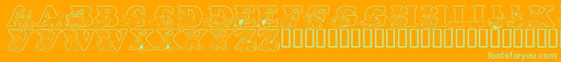 LmsTyBuddies Font – Green Fonts on Orange Background
