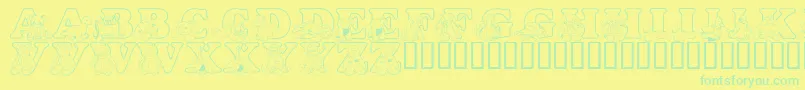 LmsTyBuddies Font – Green Fonts on Yellow Background