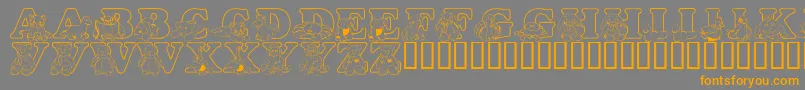 LmsTyBuddies Font – Orange Fonts on Gray Background