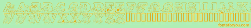 Шрифт LmsTyBuddies – оранжевые шрифты на зелёном фоне