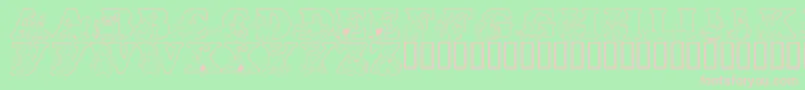 LmsTyBuddies-fontti – vaaleanpunaiset fontit vihreällä taustalla