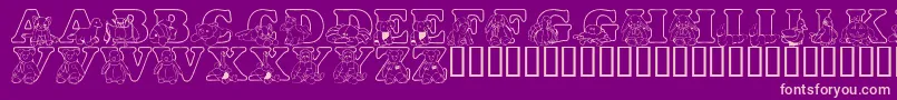 LmsTyBuddies-fontti – vaaleanpunaiset fontit violetilla taustalla