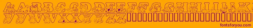 Шрифт LmsTyBuddies – фиолетовые шрифты на оранжевом фоне