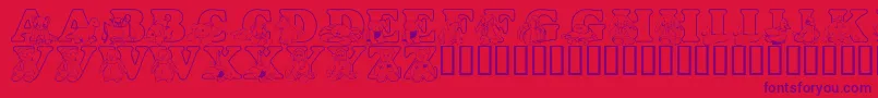 LmsTyBuddies Font – Purple Fonts on Red Background