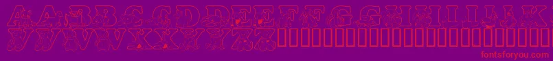 LmsTyBuddies Font – Red Fonts on Purple Background
