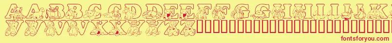 LmsTyBuddies Font – Red Fonts on Yellow Background