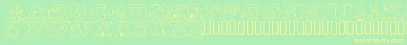 Police LmsTyBuddies – polices jaunes sur fond vert